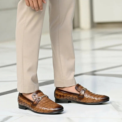 LITE BROWN BRAID LOGO LOAFER