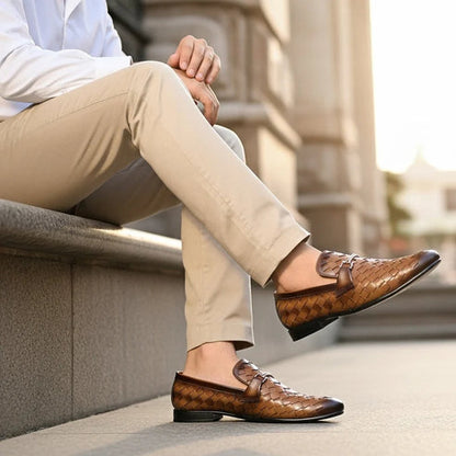 LITE BROWN BRAID LOGO LOAFER