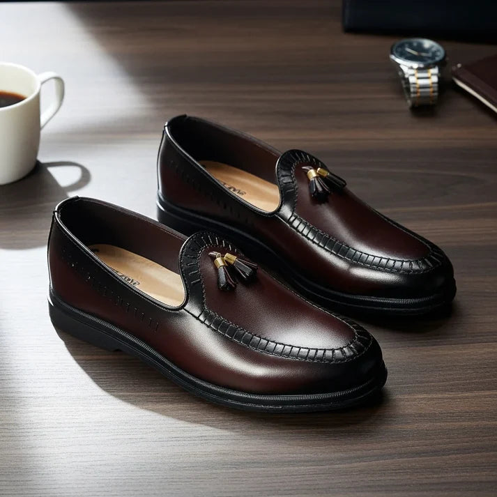 DARK BROWN TASSEL MEDICATED LOAFER
