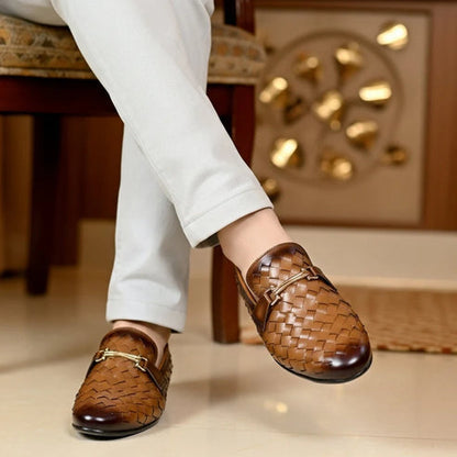 LITE BROWN BRAID LOGO LOAFER